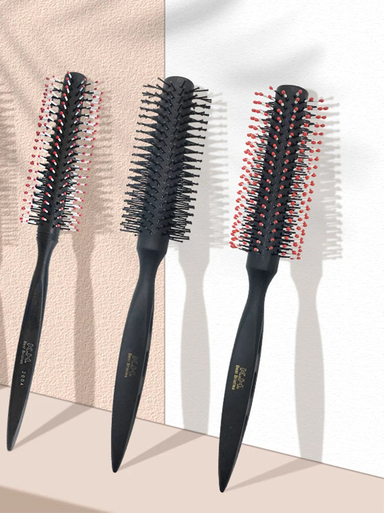 Wood Handle Boar Bristle Round Brush – Removable Tail