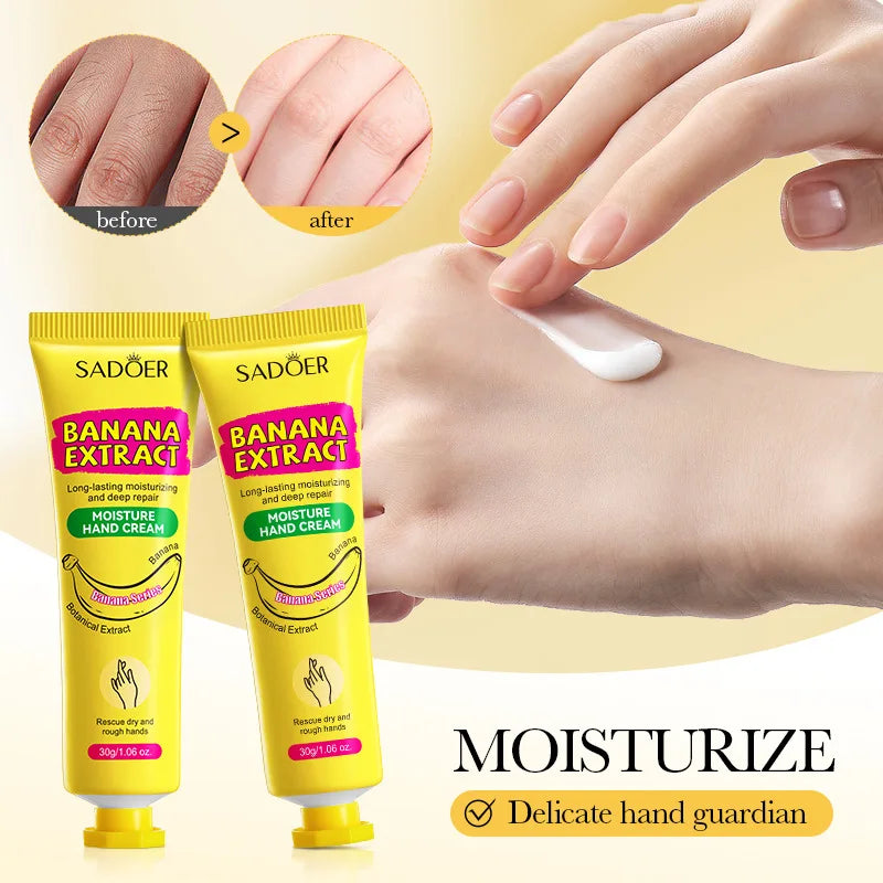 Sadoer Banana Hand Cream – Moisturizing, Softening & Brightening