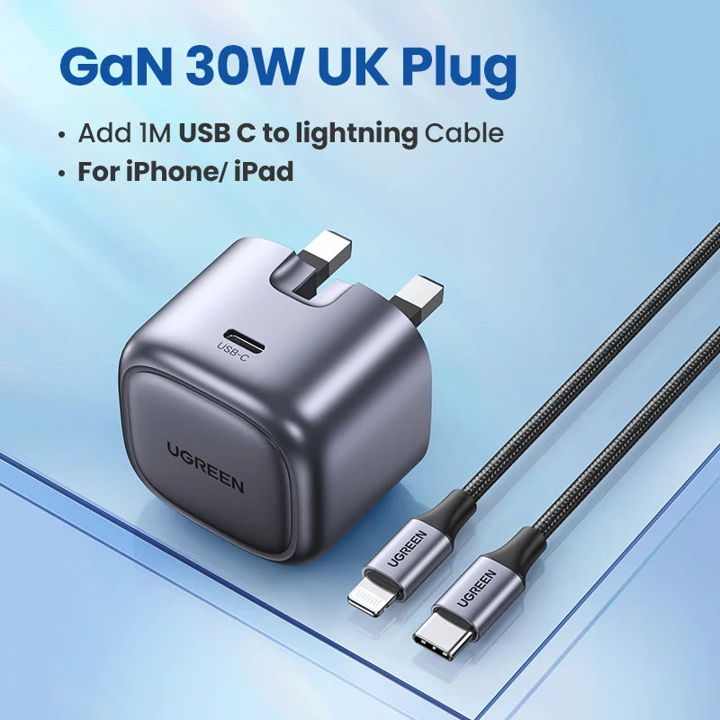UGREEN Nexode 30W GaN USB-C Fast Charger | iPhone iPad Samsung GaN USB-C Charger PRIMED Add Cable for iPhone 1 China
