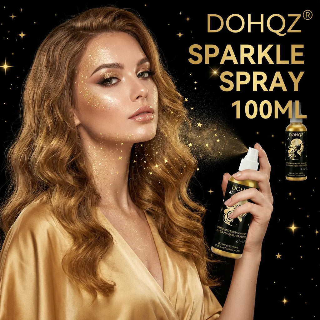 Gold Body Glitter Spray – Shimmer Highlighter Face & Hair 100ml Body Glitter Spray PRIMED