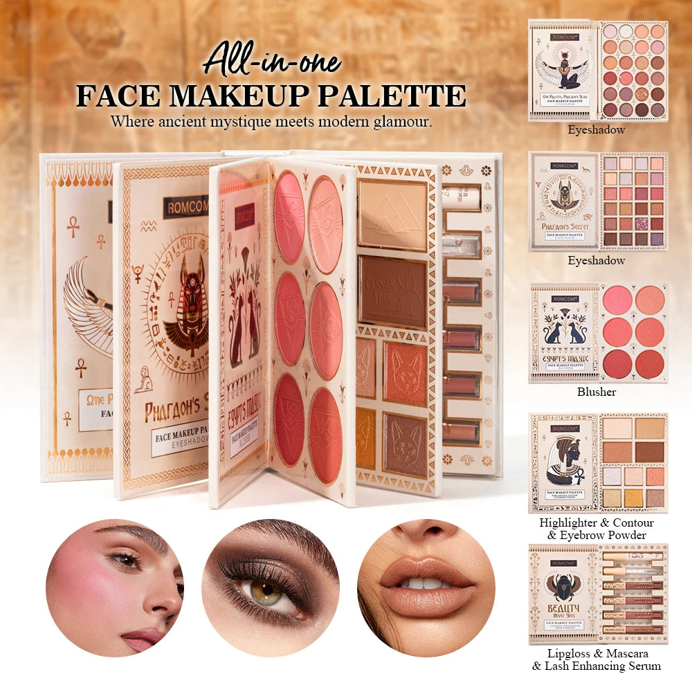 5-Page All-in-One Makeup Book Set – Eyeshadow, Blush & Lip Gloss All-in-One Makeup Set PRIMED
