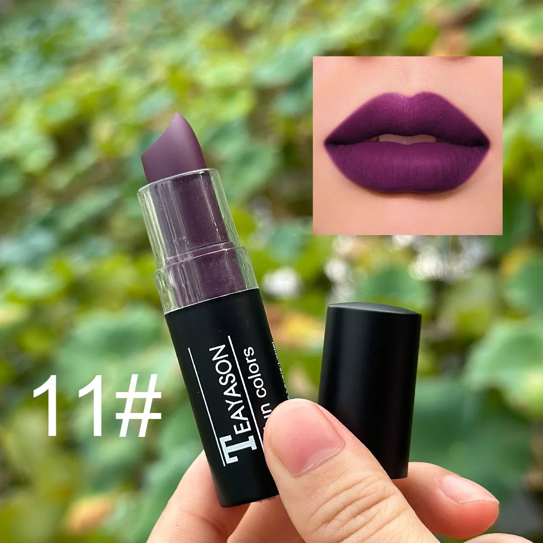 Punk 11-Color Waterproof Lipstick Set – Matte & Gloss Body Paint
