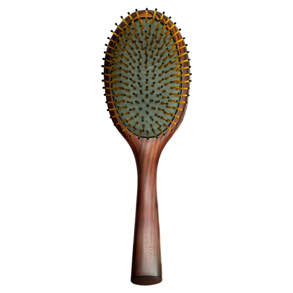 Wood Paddle Cushion Hairbrush & Scalp Massage Comb