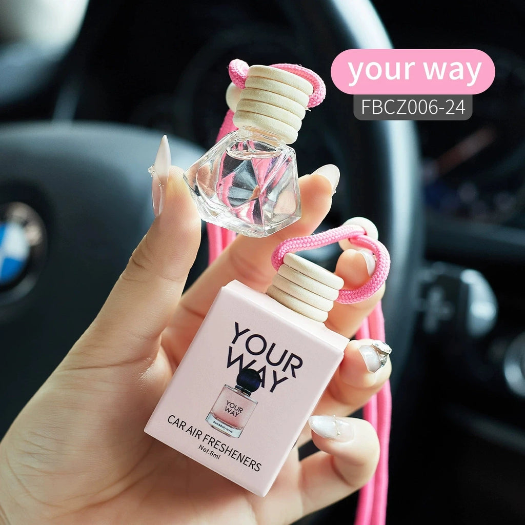 Lanyard Car Air Freshener – Stylish Aromatherapy Pendant Car Air Freshener PRIMED pink 8ml