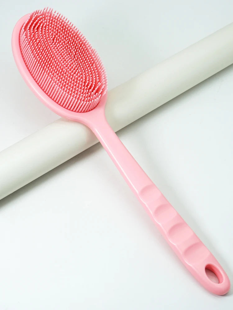 Long Handle Bath Brush – Soft Body Scrubber & Exfoliator Bath Scrubber Brush PRIMED GJ02-Pink