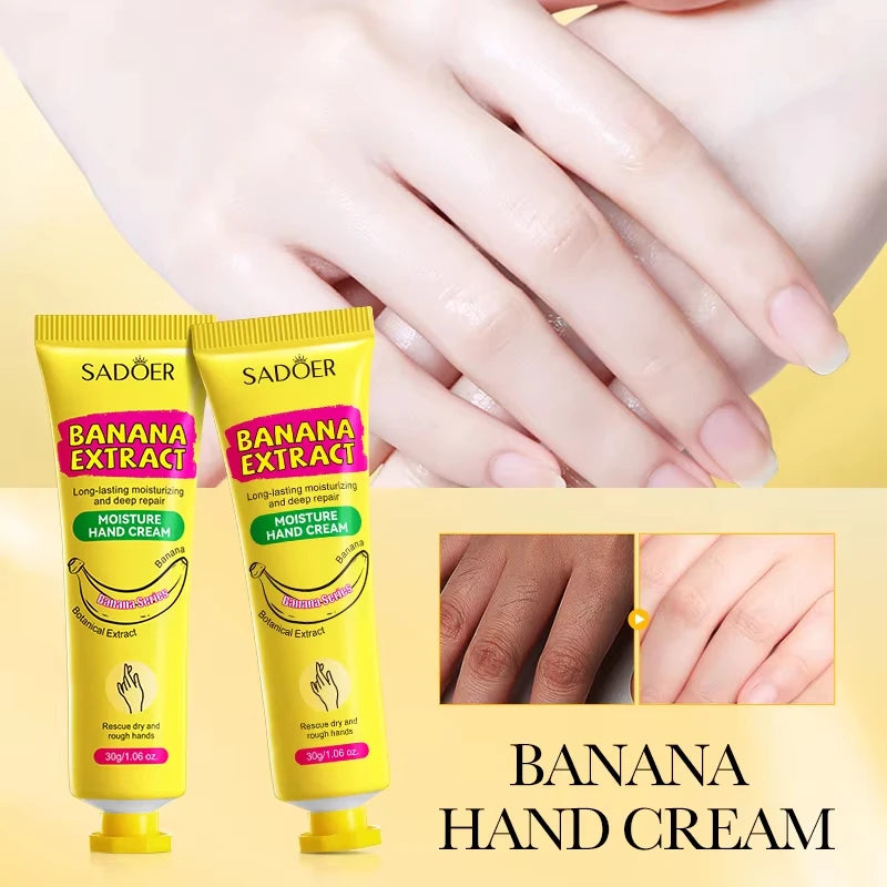 Sadoer Banana Hand Cream – Moisturizing, Softening & Brightening