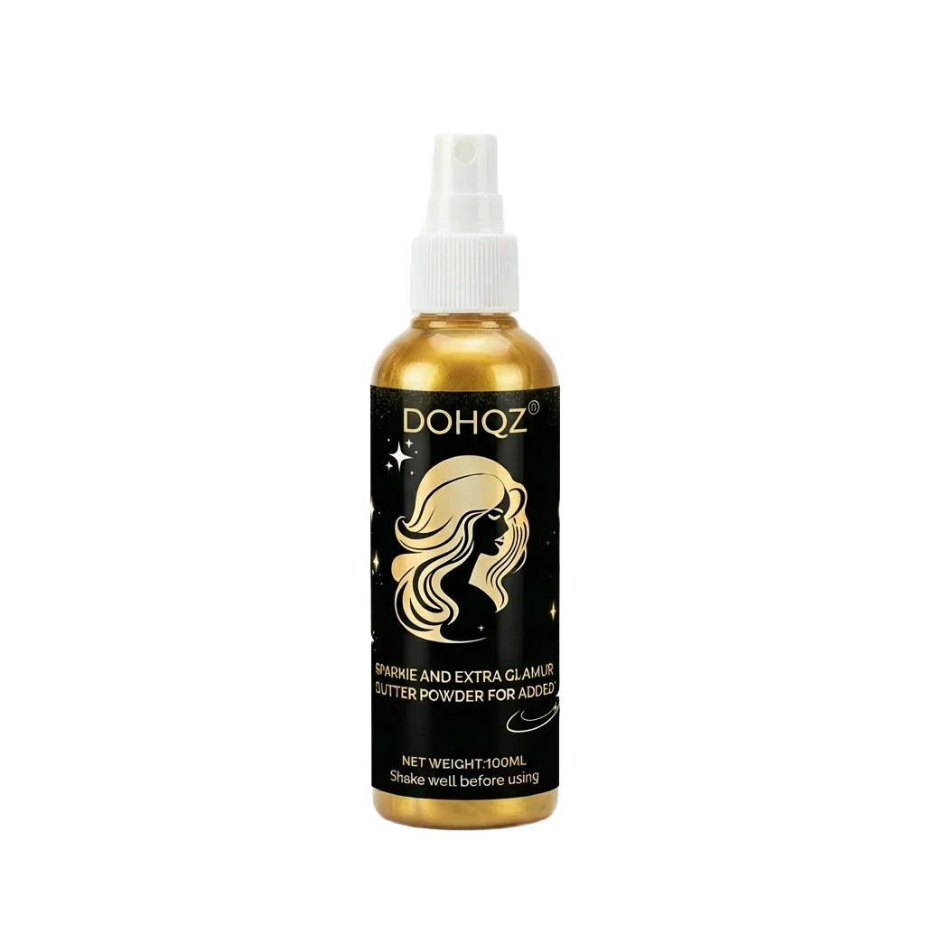 Gold Body Glitter Spray – Shimmer Highlighter Face & Hair 100ml Body Glitter Spray PRIMED