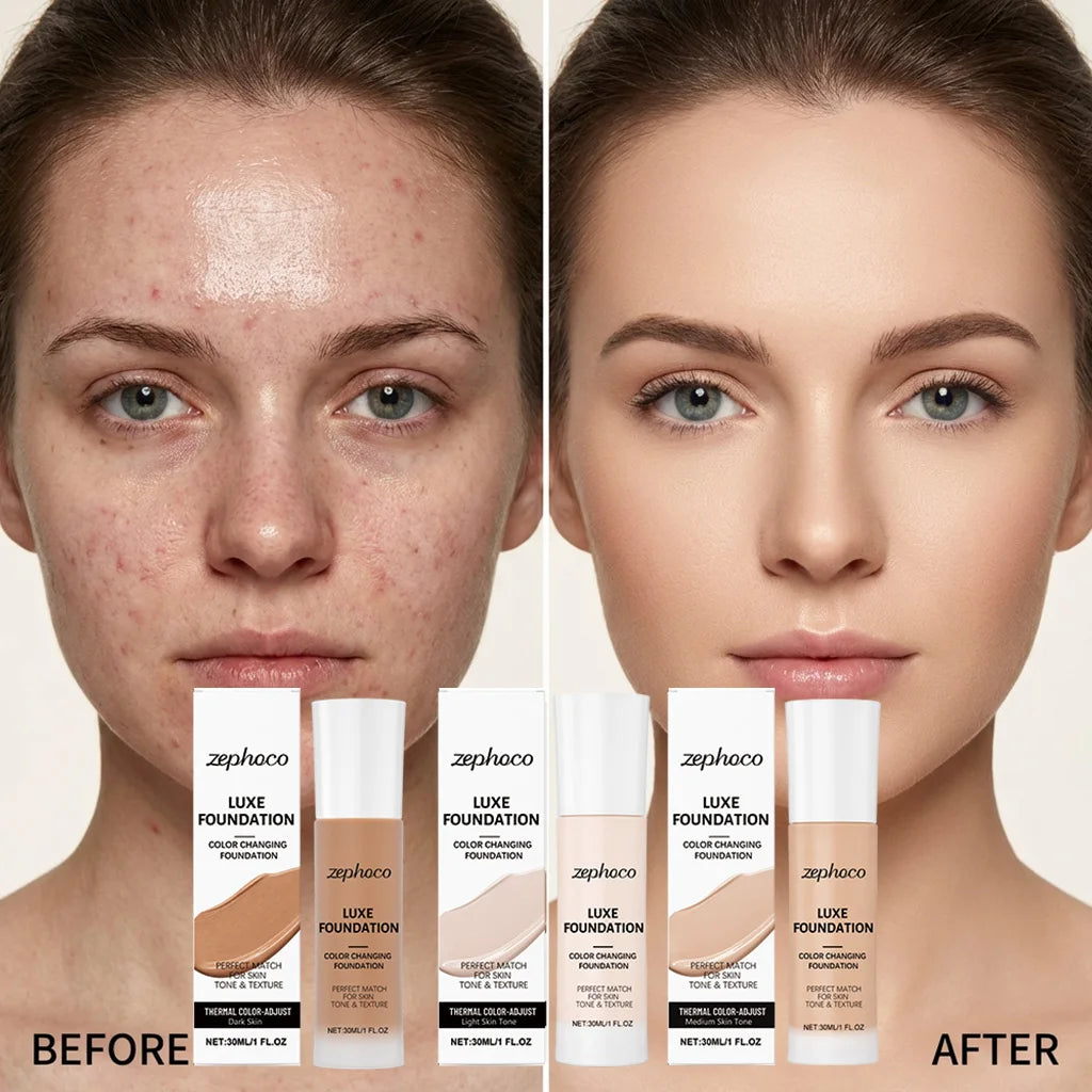 ZEPHOCO Color Changing Liquid Foundation – Waterproof Formula