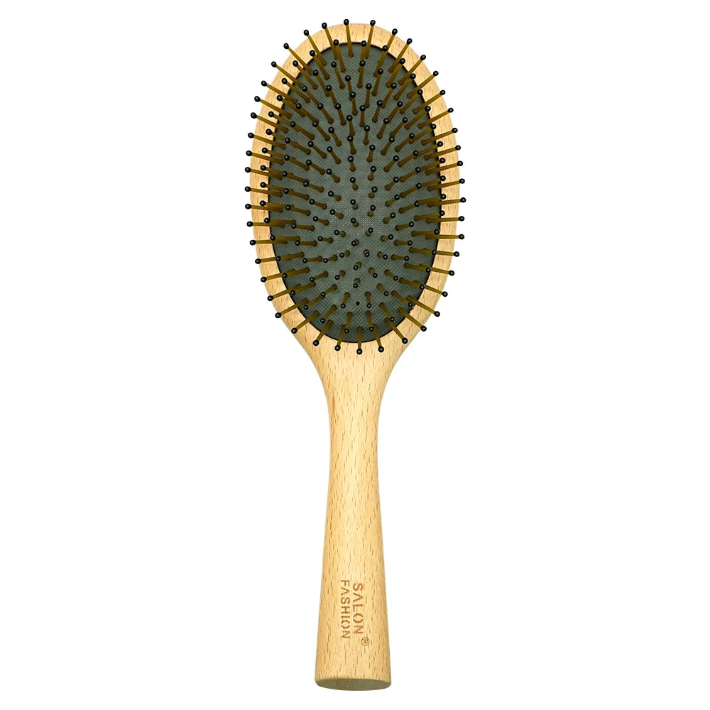Wood Paddle Cushion Hairbrush & Scalp Massage Comb