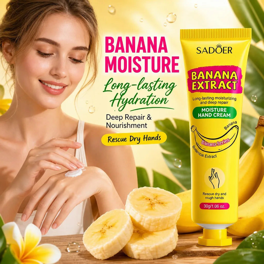 Sadoer Banana Hand Cream – Moisturizing, Softening & Brightening