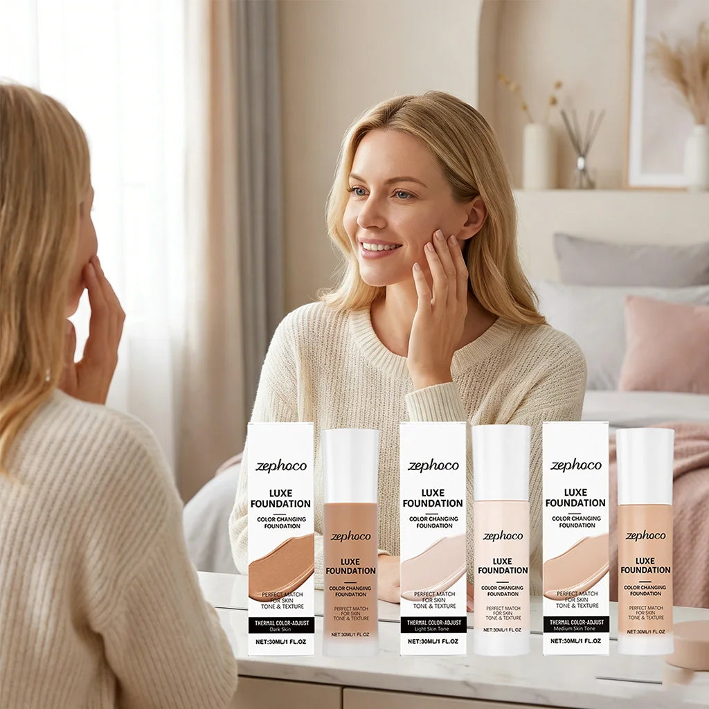 ZEPHOCO Color Changing Liquid Foundation – Waterproof Formula Liquid Foundation PRIMED