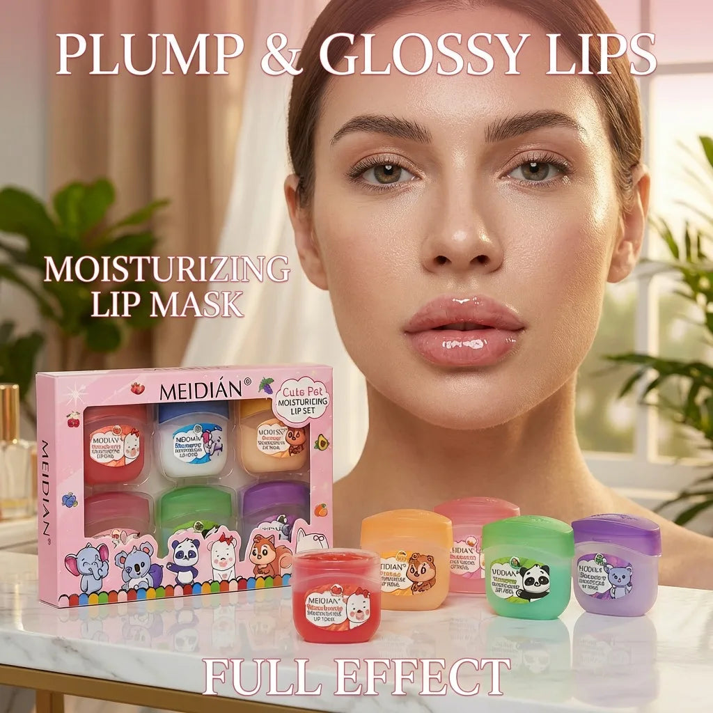 6-Piece Fruit Lip Balm Set – Hydrating & Nourishing Lip Care Lip Balm Set PRIMED