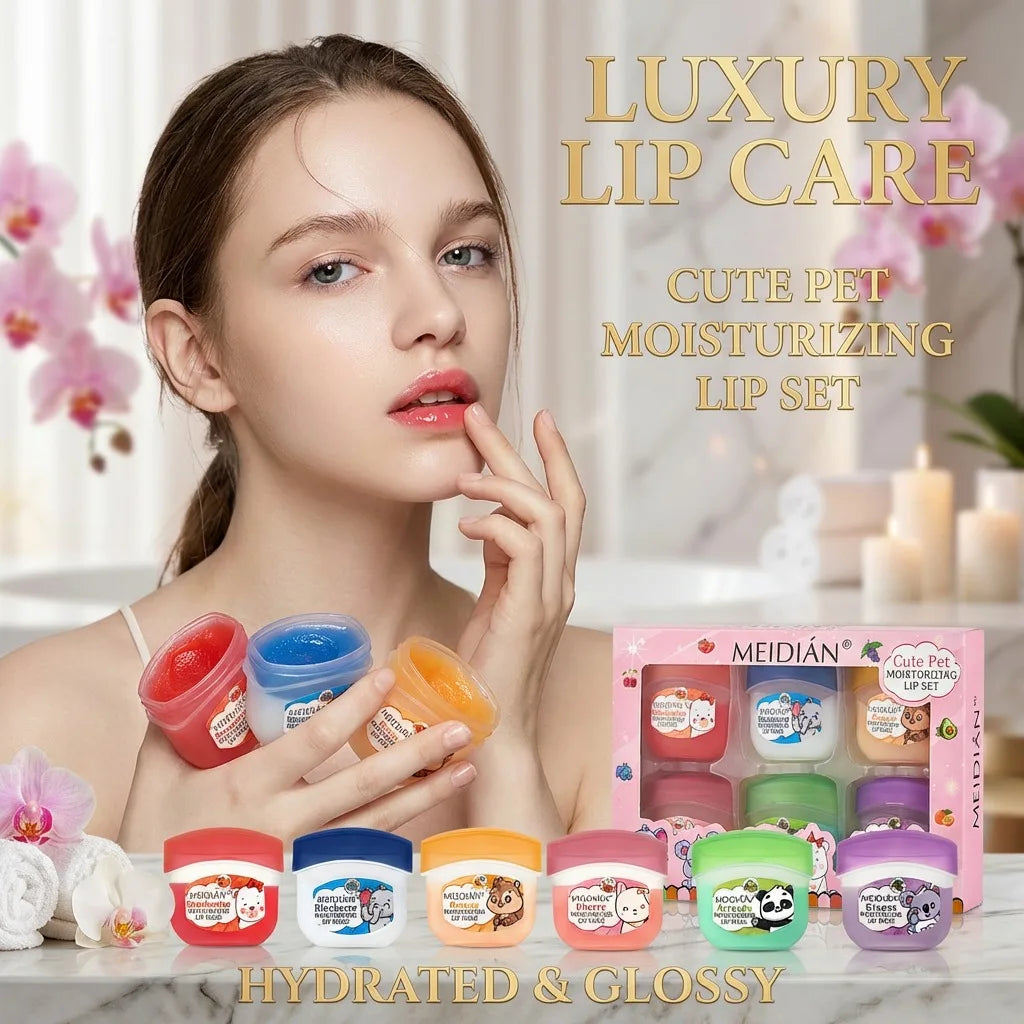 6-Piece Fruit Lip Balm Set – Hydrating & Nourishing Lip Care Lip Balm Set PRIMED