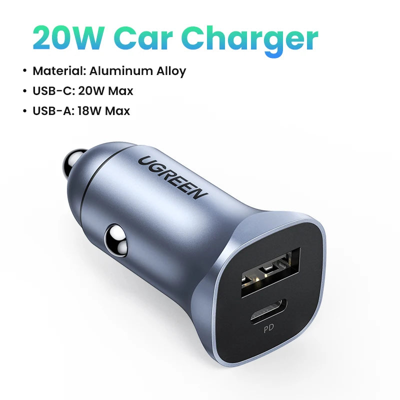 UGREEN 30W Dual Port Car Charger QC 4.0 USB-C Fast Charging Car Charger PRIMED 20W Car Charger Russian Federation