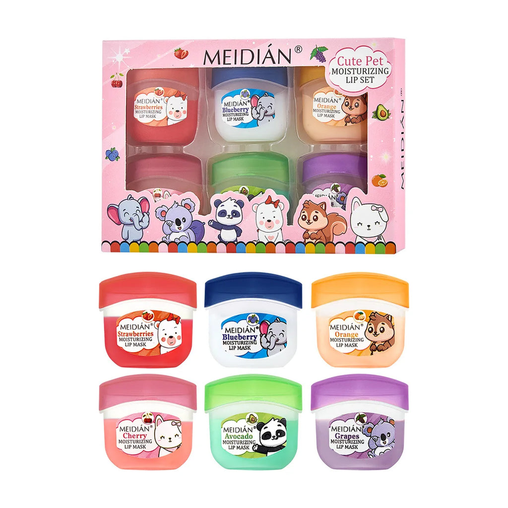 6-Piece Fruit Lip Balm Set – Hydrating & Nourishing Lip Care Lip Balm Set PRIMED 6 pieces