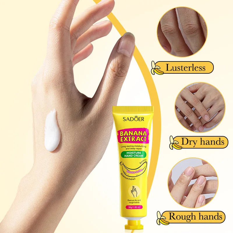 Sadoer Banana Hand Cream – Moisturizing, Softening & Brightening