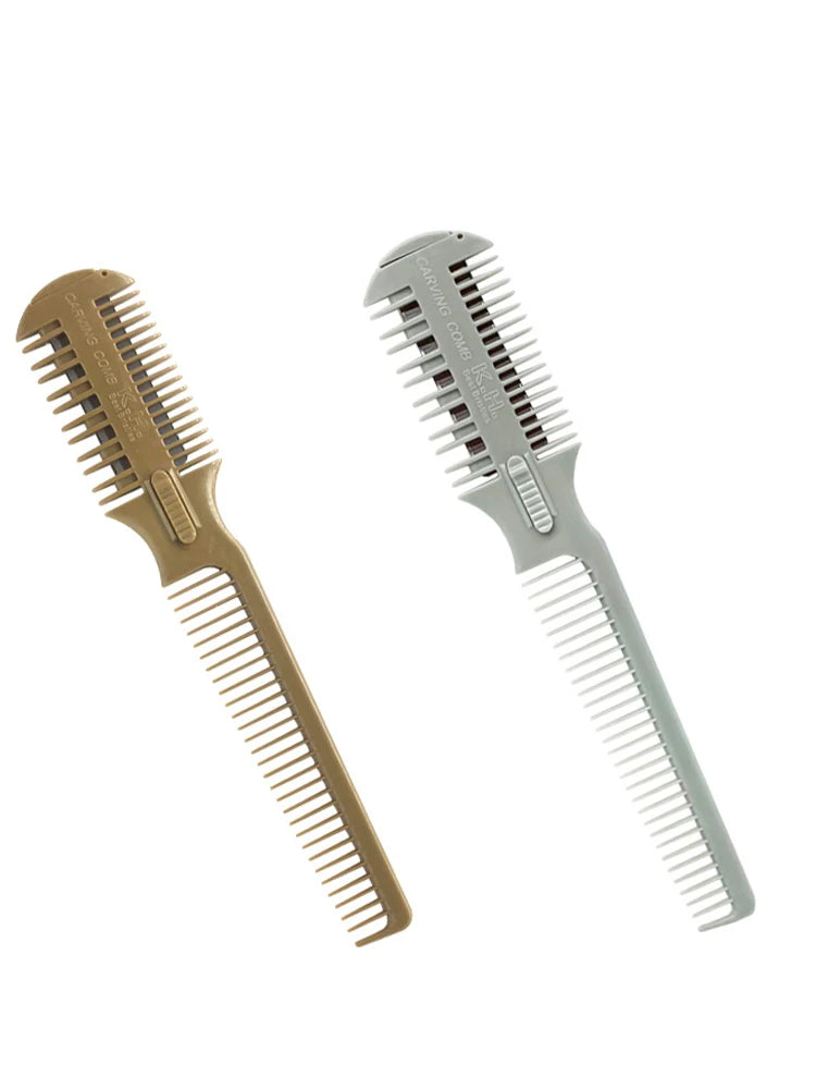 3-Sided Hair Razor Comb with 2 Removable Blades | Thinning Tool