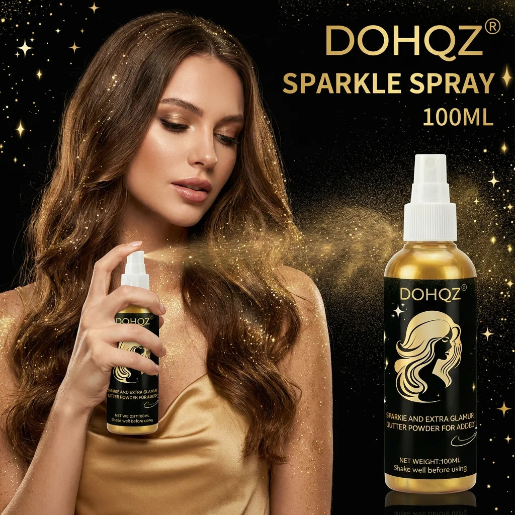 Gold Body Glitter Spray – Shimmer Highlighter Face & Hair 100ml Body Glitter Spray PRIMED