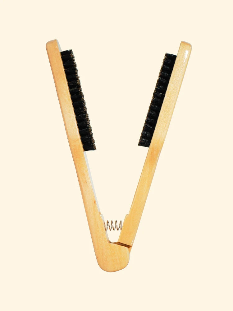 V-Type Hair Straightening Comb – Wooden Anti-Static Brush