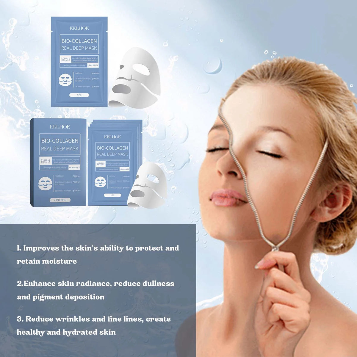 Bio Collagen Face Mask – Firm, Brighten & Hydrate Skin Collagen Sheet Mask PRIMED
