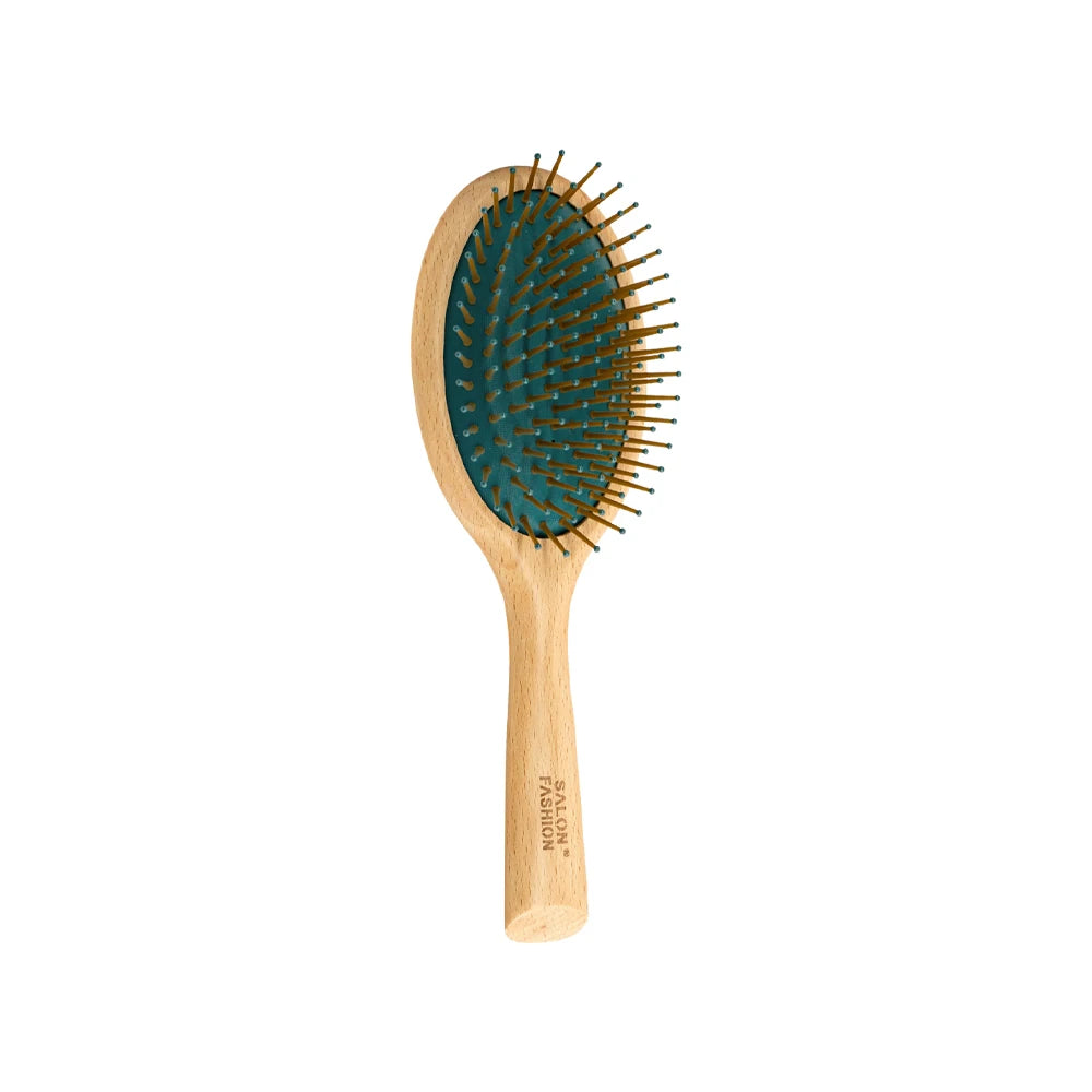 Wood Paddle Cushion Hairbrush & Scalp Massage Comb