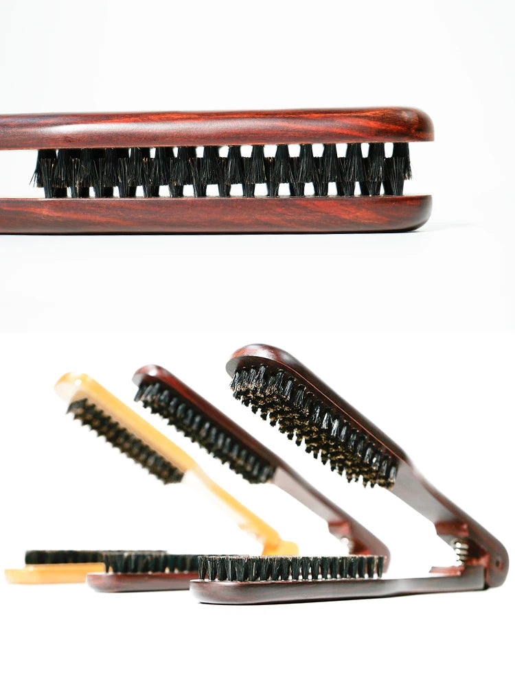 V-Type Hair Straightening Comb – Wooden Anti-Static Brush