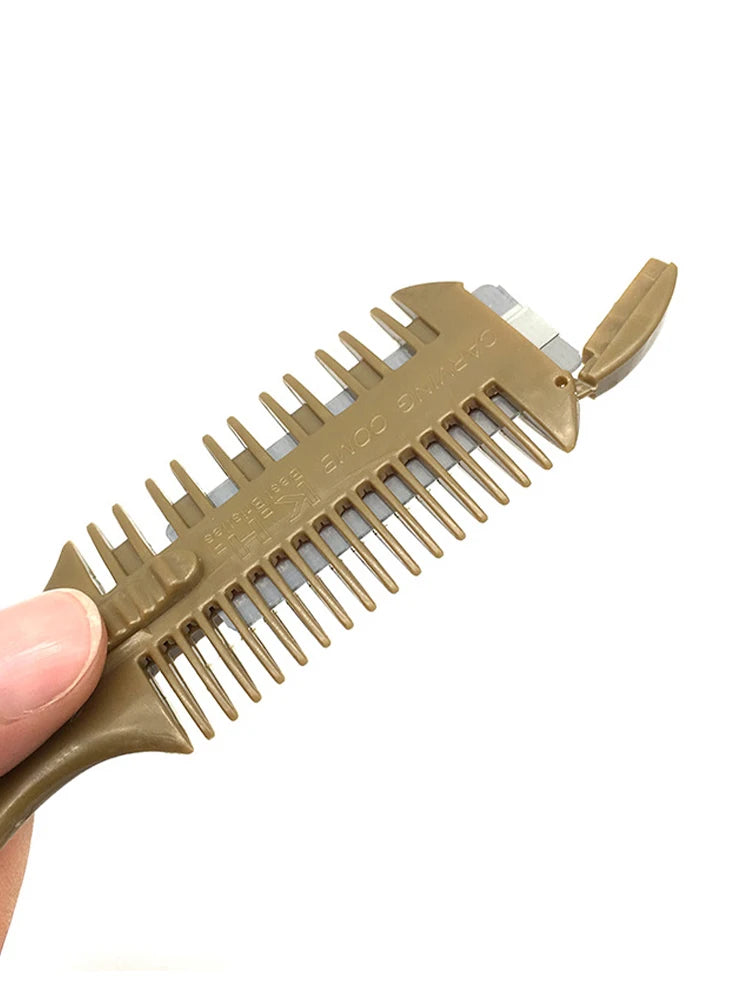 3-Sided Hair Razor Comb with 2 Removable Blades | Thinning Tool