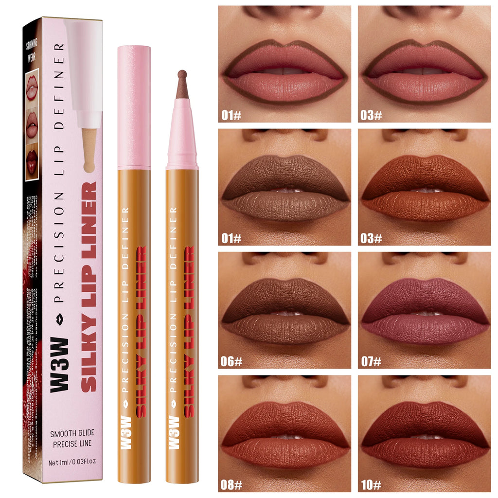 Waterproof Liquid Lip Liner 24H Longwear Matte 2-in-1 Pen
