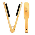 V-Shape Double Brush Hair Straightening Comb | Wooden Handle