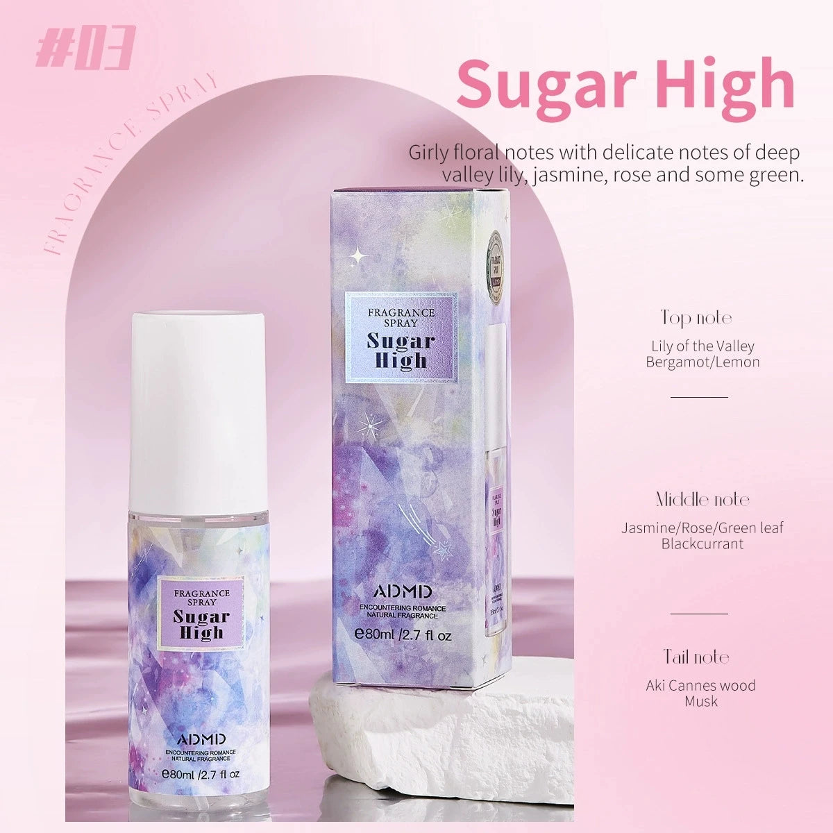 Unisex Woody Floral EDT Spray 80ml – Alcohol-Free Perfume