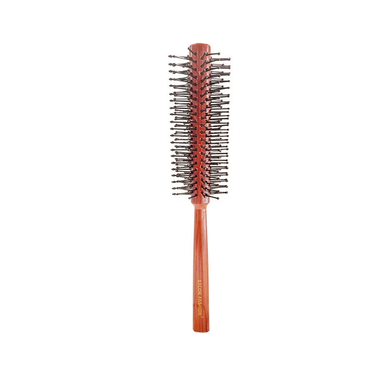 Wood Handle Boar Bristle Round Brush – Removable Tail