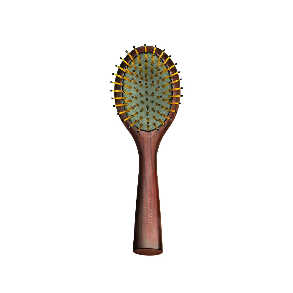 Wood Paddle Cushion Hairbrush & Scalp Massage Comb