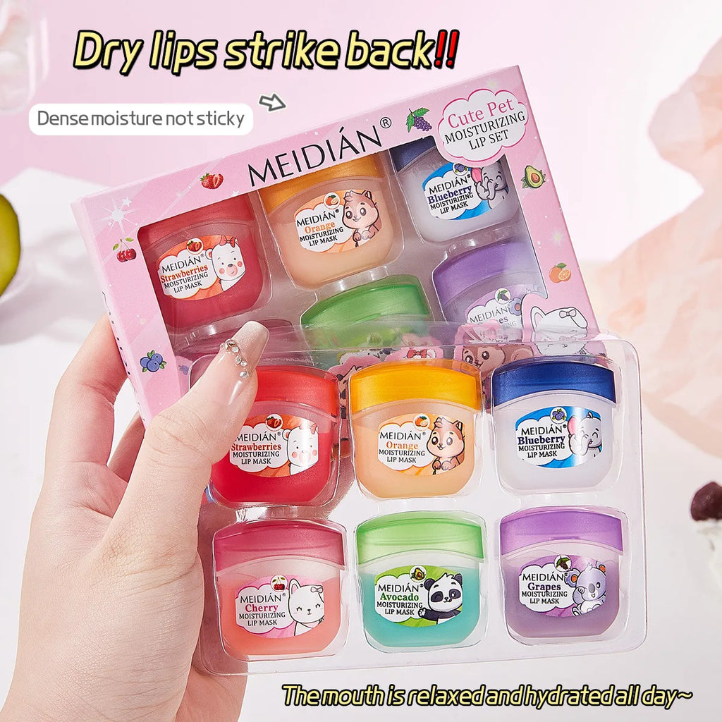 6-Piece Fruit Lip Balm Set – Hydrating & Nourishing Lip Care Lip Balm Set PRIMED