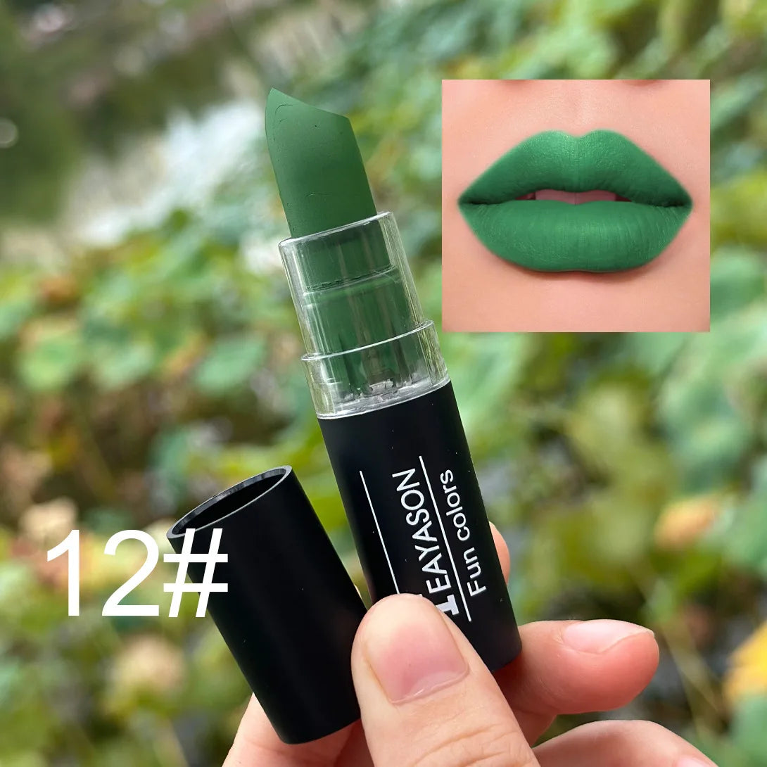 Punk 11-Color Waterproof Lipstick Set – Matte & Gloss Body Paint
