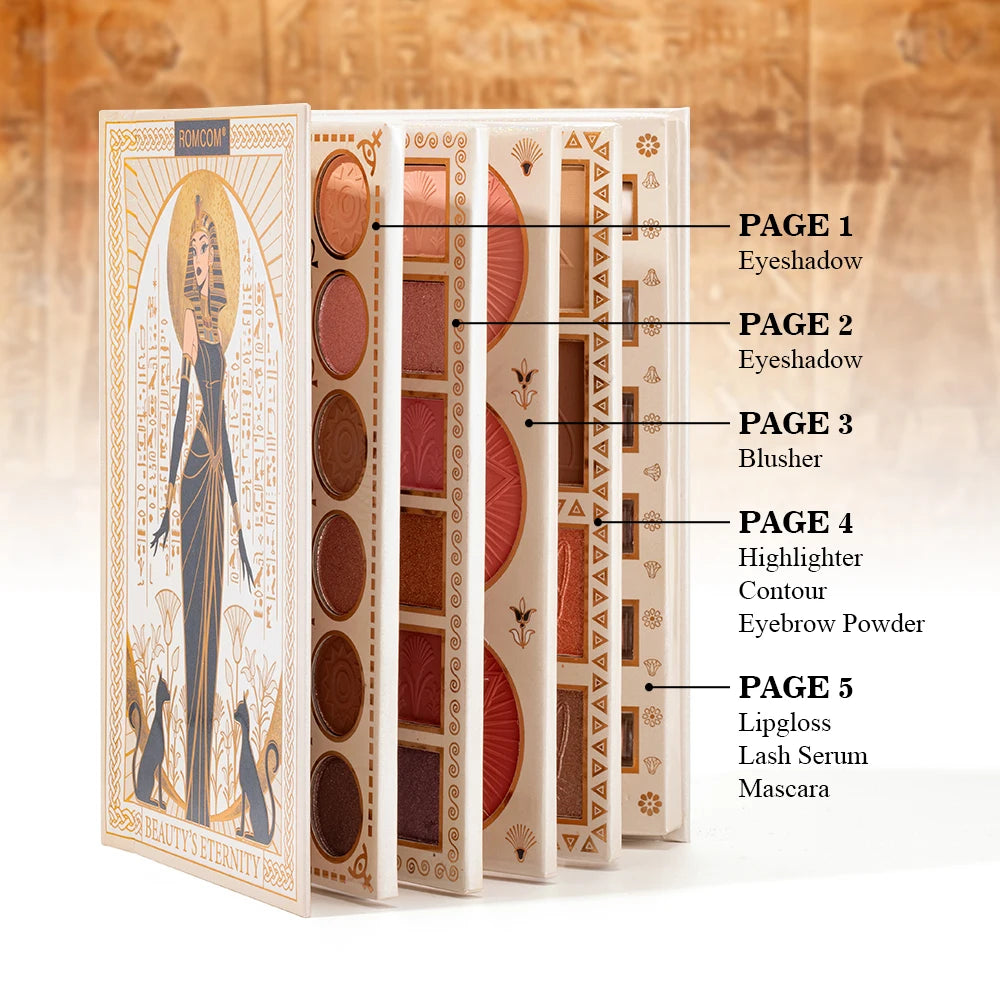 5-Page All-in-One Makeup Book Set – Eyeshadow, Blush & Lip Gloss All-in-One Makeup Set PRIMED