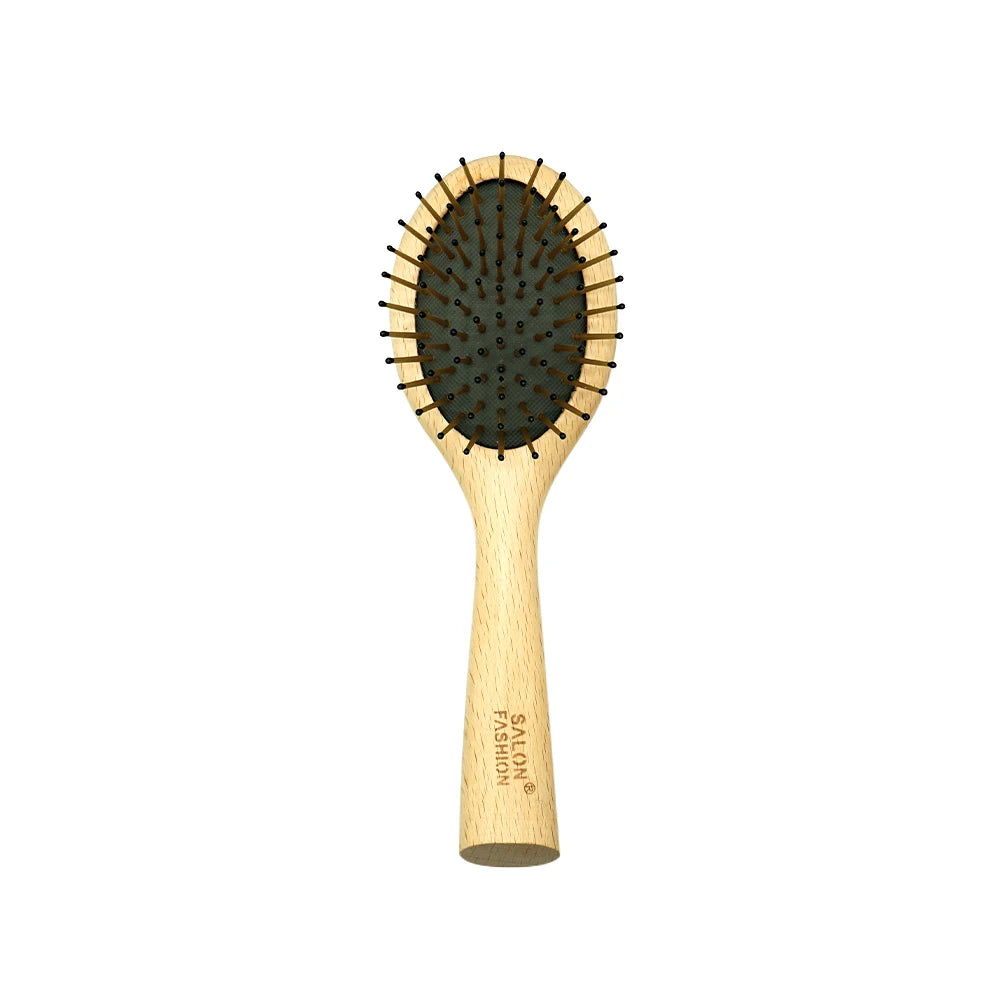 Wood Paddle Cushion Hairbrush & Scalp Massage Comb