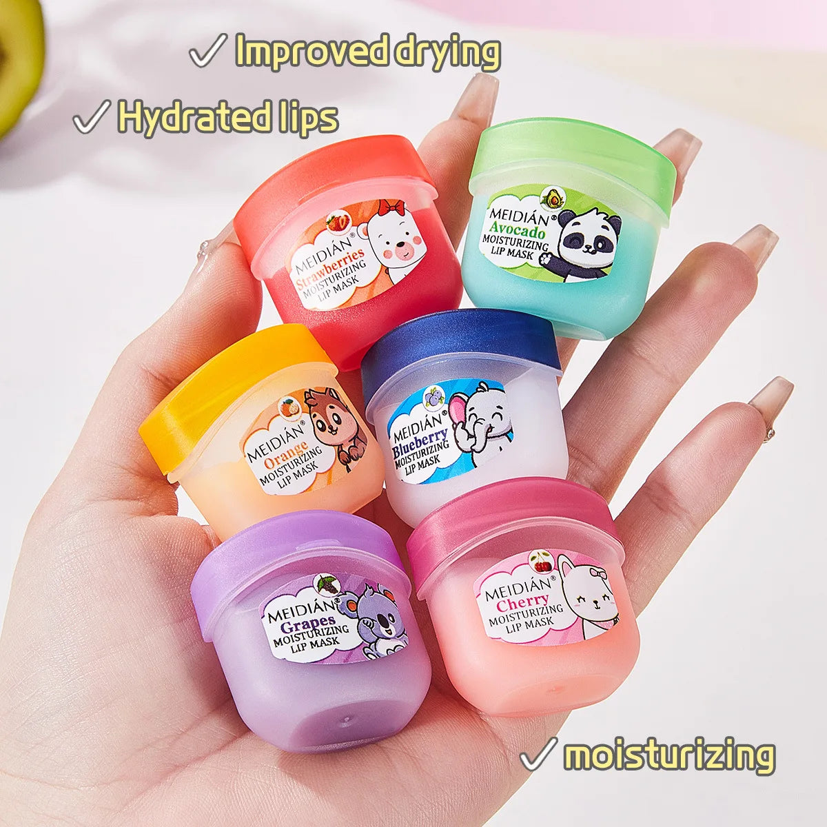 6-Piece Fruit Lip Balm Set – Hydrating & Nourishing Lip Care Lip Balm Set PRIMED