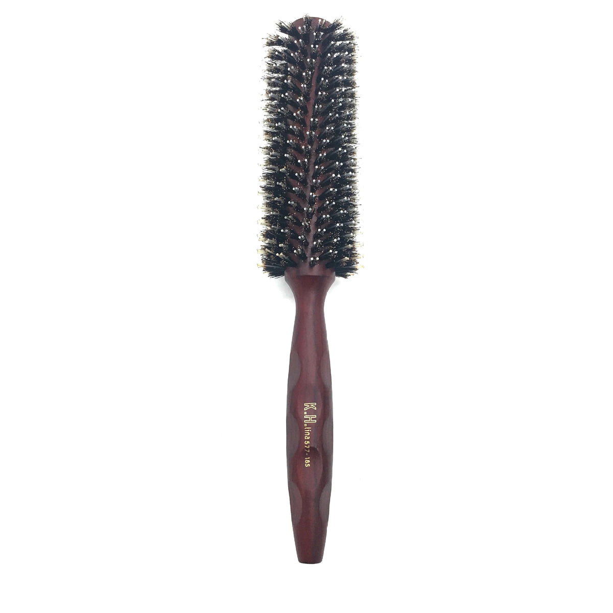 Wood Handle Boar Bristle Round Brush – Removable Tail