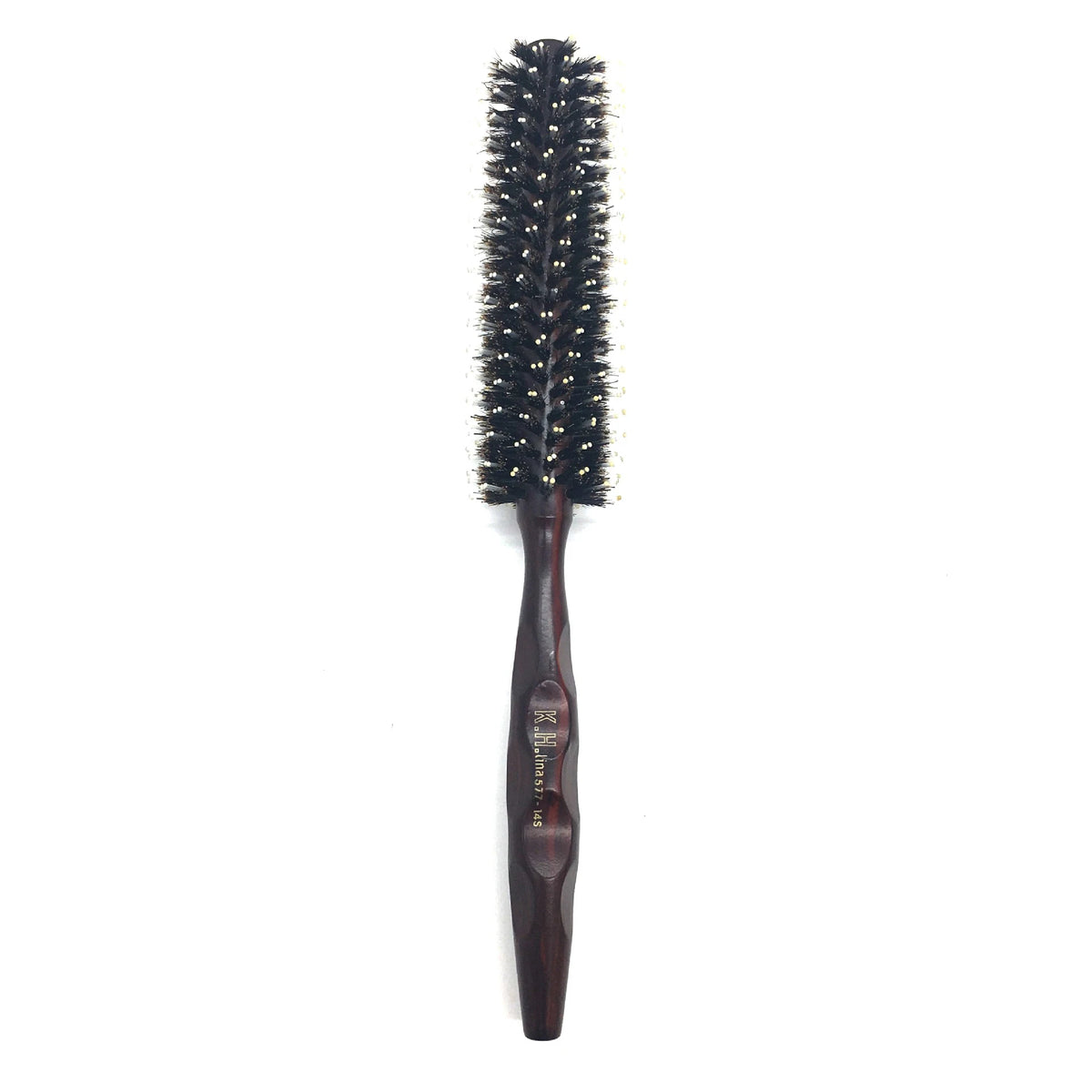 Wood Handle Boar Bristle Round Brush – Removable Tail