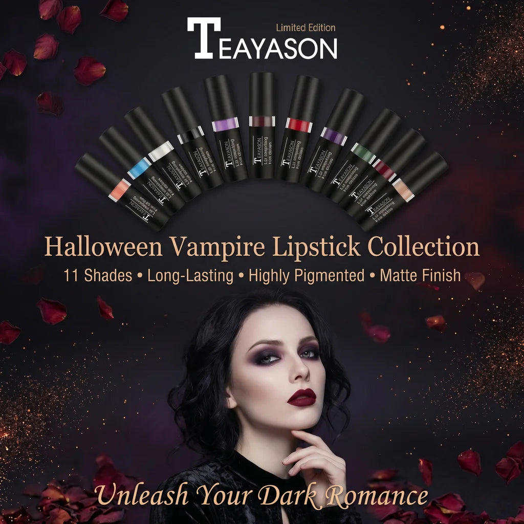 Punk 11-Color Waterproof Lipstick Set – Matte & Gloss Body Paint