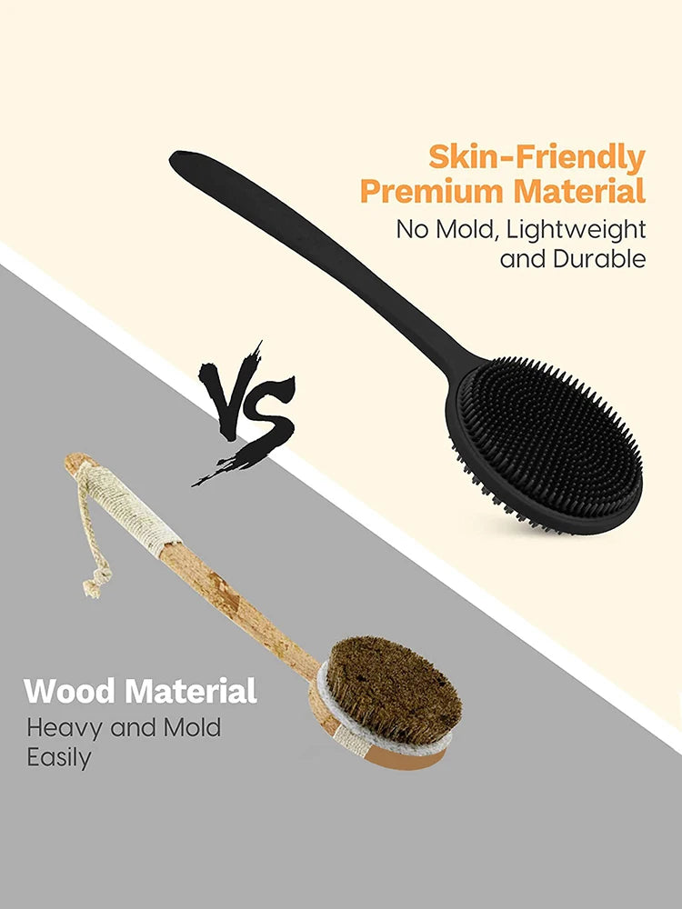 Long Handle Bath Brush – Soft Body Scrubber & Exfoliator Bath Scrubber Brush PRIMED