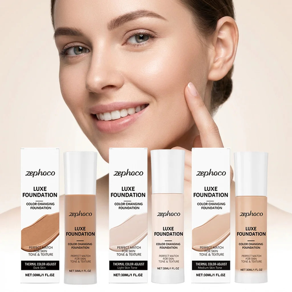 ZEPHOCO Color Changing Liquid Foundation – Waterproof Formula Liquid Foundation PRIMED