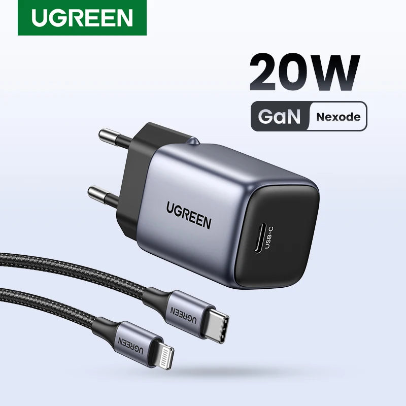 UGREEN GaN 20W USB-C Fast Charger PD3.0 QC3.0 iPhone & Android USB-C GaN Charger PRIMED