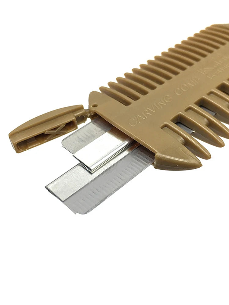 3-Sided Hair Razor Comb with 2 Removable Blades | Thinning Tool