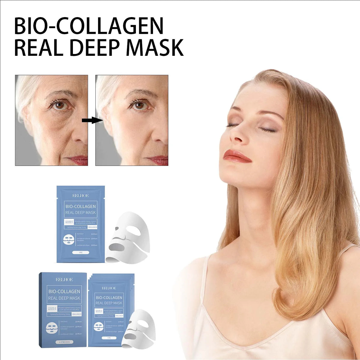 Bio Collagen Face Mask – Firm, Brighten & Hydrate Skin Collagen Sheet Mask PRIMED