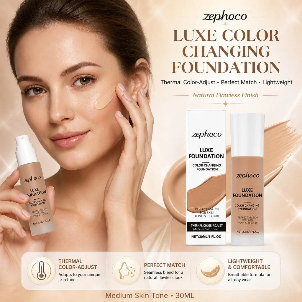ZEPHOCO Color Changing Liquid Foundation – Waterproof Formula