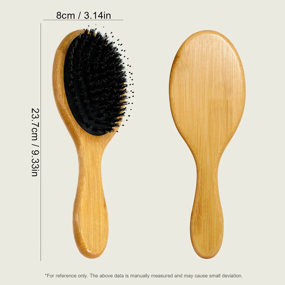 Wood Air Cushion Comb – Soft Bristle Detangling Scalp Massager