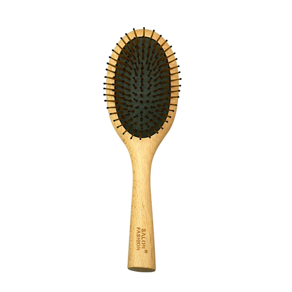 Wood Paddle Cushion Hairbrush & Scalp Massage Comb