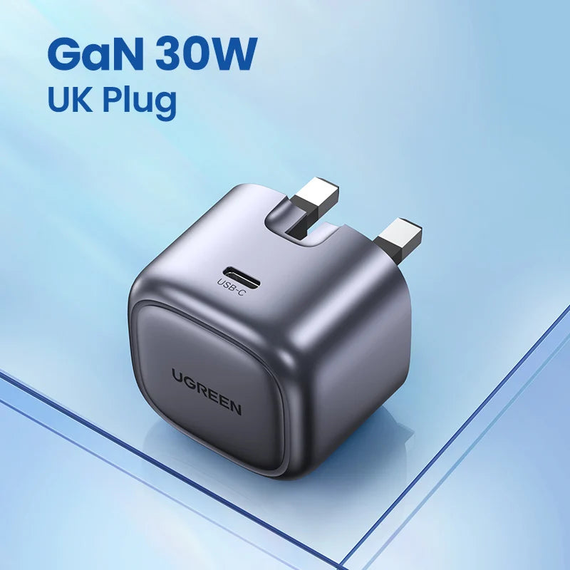 UGREEN Nexode 30W GaN USB-C Fast Charger | iPhone iPad Samsung GaN USB-C Charger PRIMED GaN 30W UK Plug China