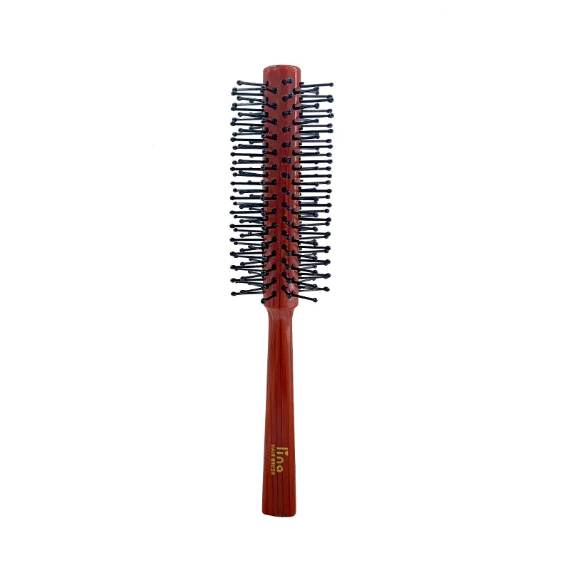 Wood Handle Boar Bristle Round Brush – Removable Tail